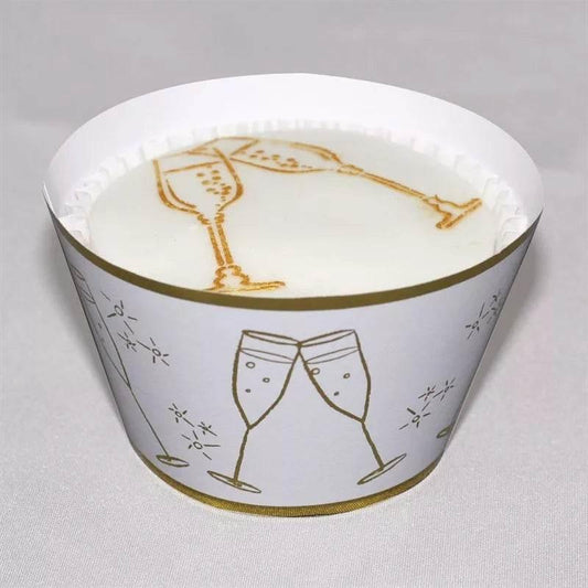Culpitt White Golden Champagne Glass Cupcake Wraps - Pack of 12 - Cloud Nine Stores