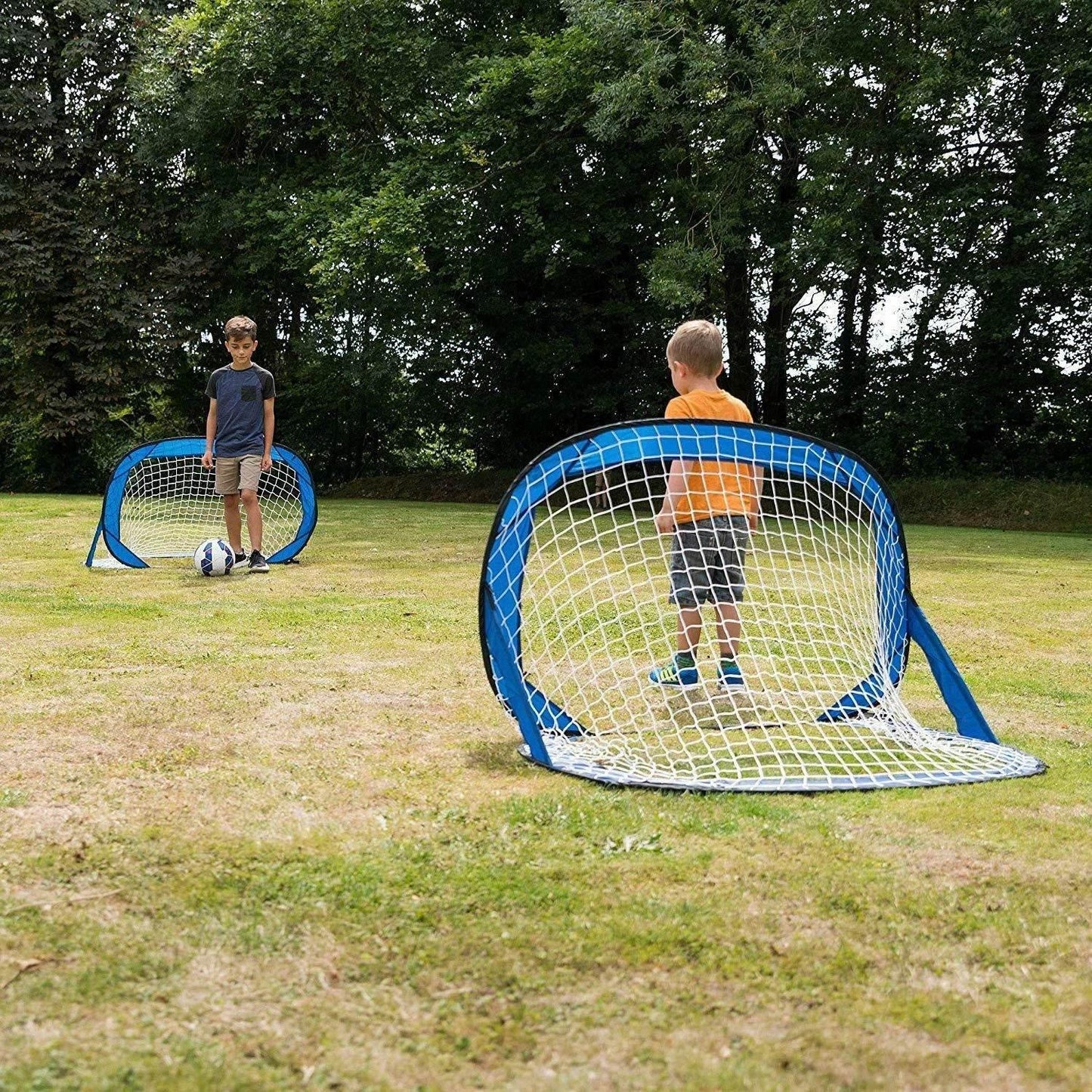 Kids Pop-Up Football Goals - Set Of 2 -Fibreglass Poles Soccer Training - Cloud Nine Stores