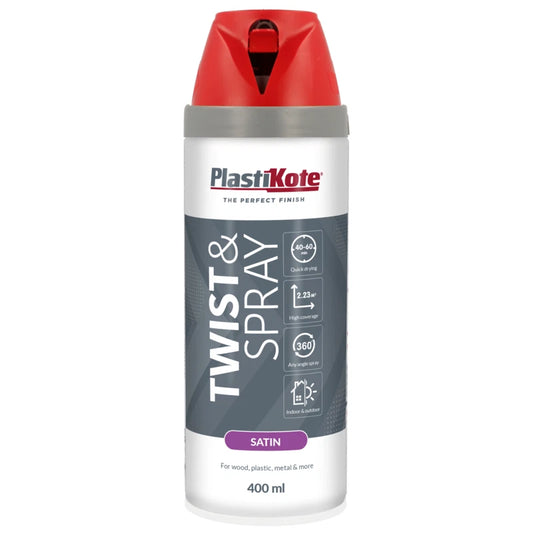 SPRAY PAINT PLASTIKOTE TWIST & SPRAY 400ML Satin Real Red