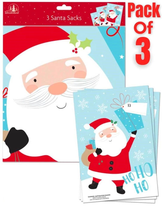 Christmas Santa Sacks 3PK