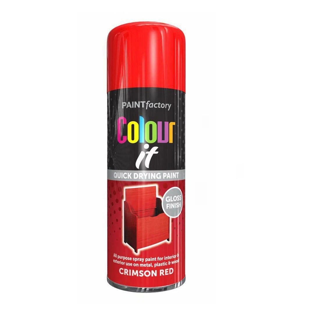 Crimson Red Gloss Spray Paint Aerosol Auto Car Lacquer Wood Metal 400ml Cloud Nine Stores