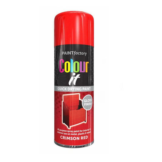 Crimson Red Gloss Spray Paint Aerosol Auto Car Lacquer Wood Metal 400ml