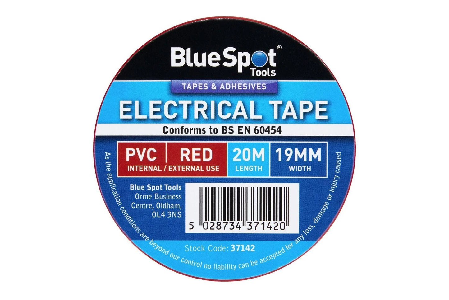 Blue Spot Tools 20M Red PVC Electrical Tape Cloud Nine Stores