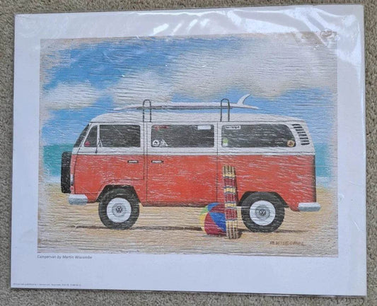 Ambassador framing print by Martin Wiscombe of campervan, 9 x 11. - Cloud Nine Stores