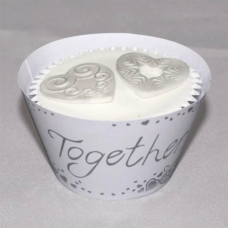 Culpitt Foil Cupcake Wrappers (Pack of 12) - White/Silver - One Size - Cloud Nine Stores