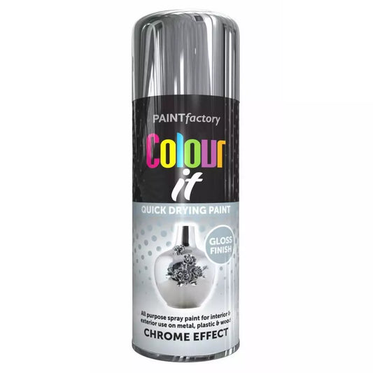 Chrome Effect Gloss Spray Paint Aerosol Auto Car Lacquer Wood Metal 400ml