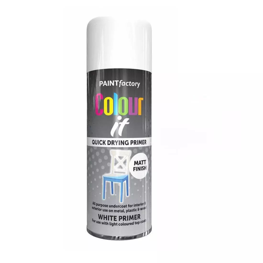 White Primer Spray Paint Aerosol Auto Car Lacquer Wood Metal 400ml