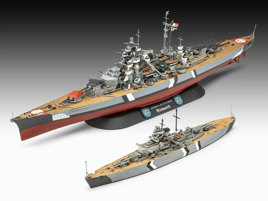 REVELL 05637 - The Legendary Bismarck 1:700 & 1:1200 Scale Model Boat Set - Cloud Nine Stores
