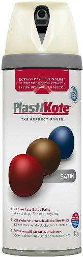Plastikote Twist & Spray Paint 400ML Satin Porcelain Cloud Nine Stores
