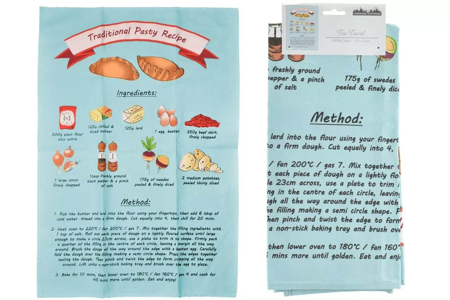 Cornish Pasty Tea Towel - Cloud Nine Stores