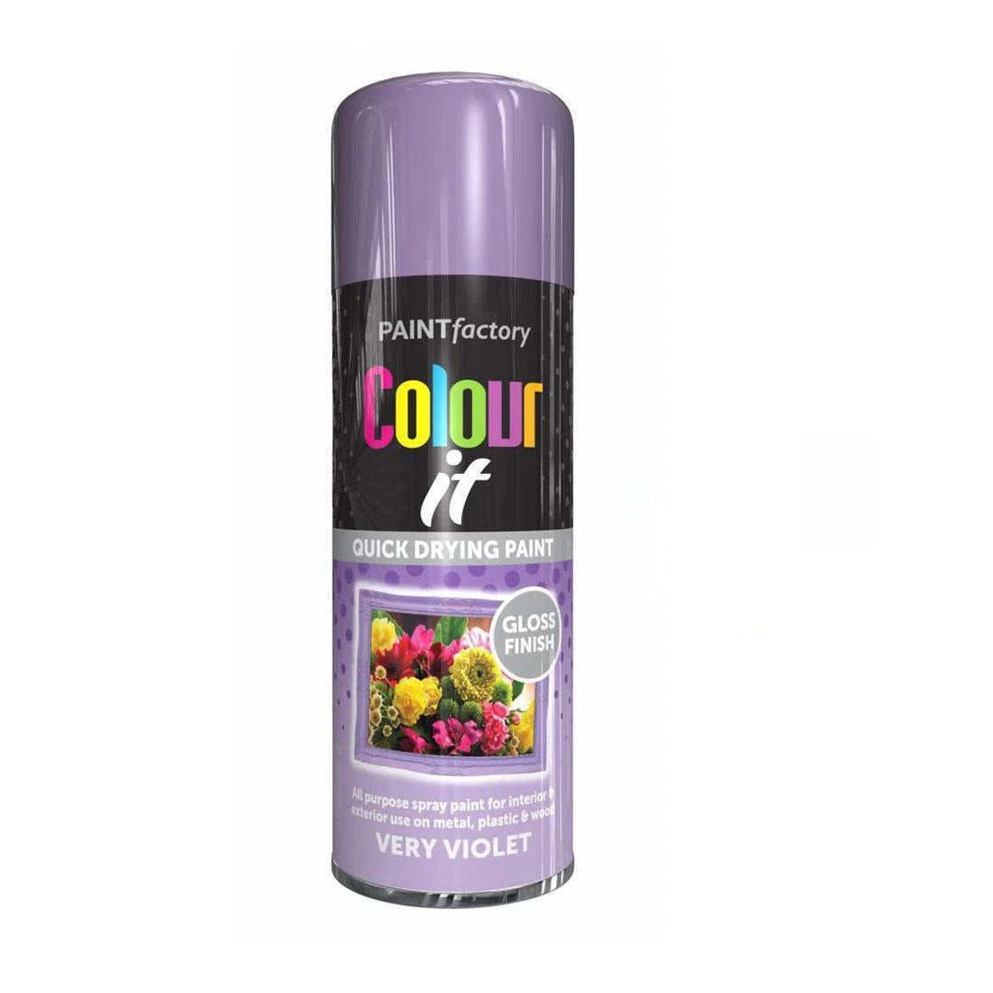 Very Violet Gloss Spray Paint Aerosol Auto Car Lacquer Wood Metal 400ml