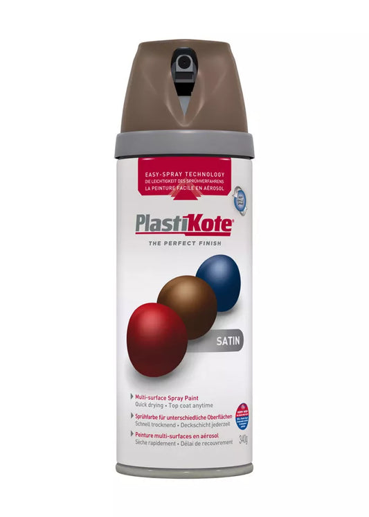 PlastiKote Twist & Spray Paint Satin Choc Brown 400ml