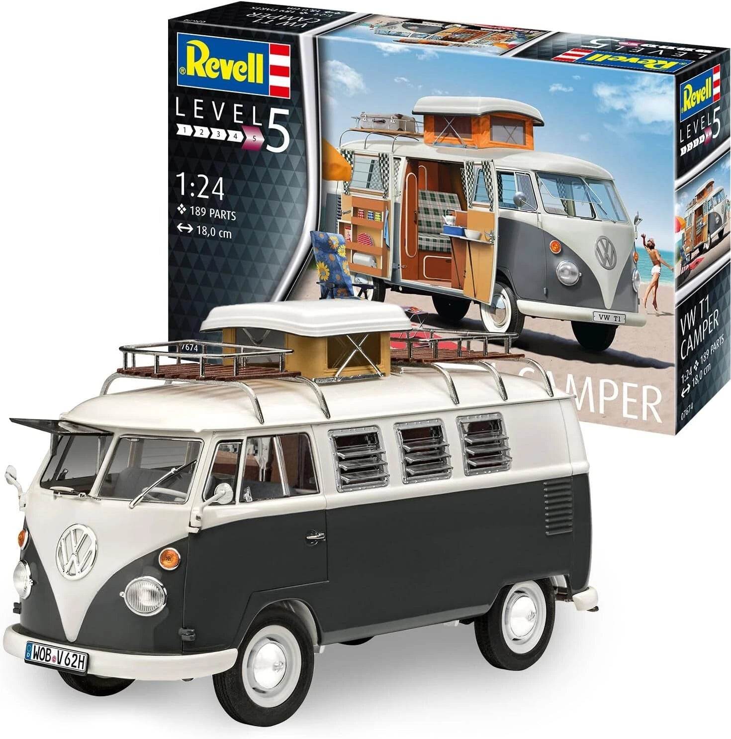Volkswagen T1 Camper Van Model Kit * Revell 1/24 * 07674 * Level 5 - Cloud Nine Stores