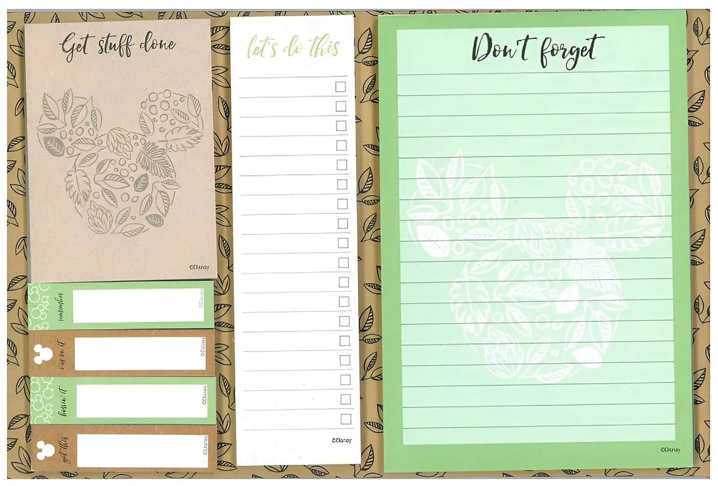 Disney Mickey Mouse Floral Desk Planner To Do List Memo Note Pad Sticky Tabs - Cloud Nine Stores