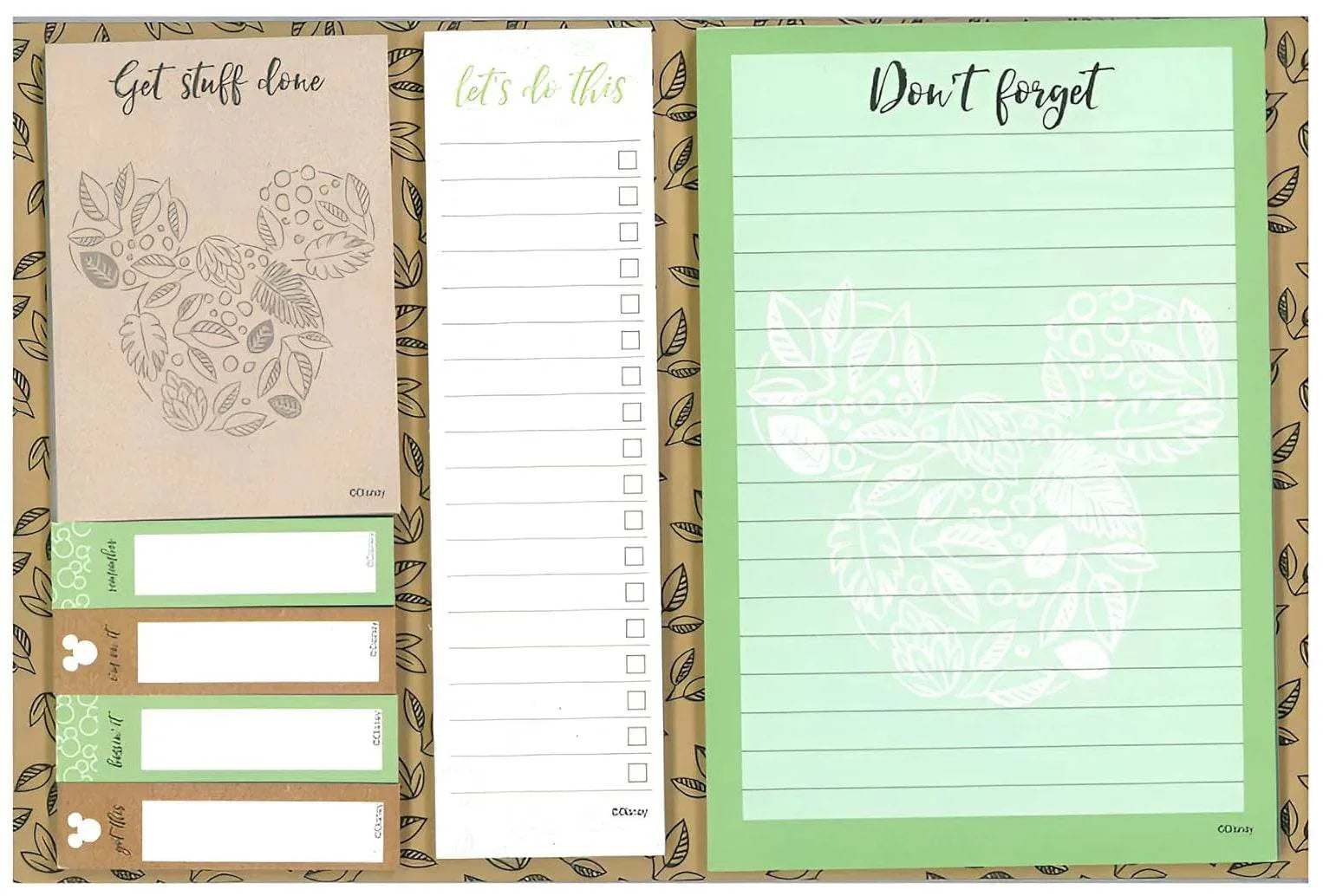 Disney Mickey Mouse Floral Desk Planner To Do List Memo Note Pad Sticky Tabs - Cloud Nine Stores