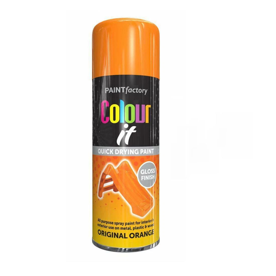 Colour It Spray Paint Original Orange Gloss 400ml Interior & Exterior Cloud Nine Stores