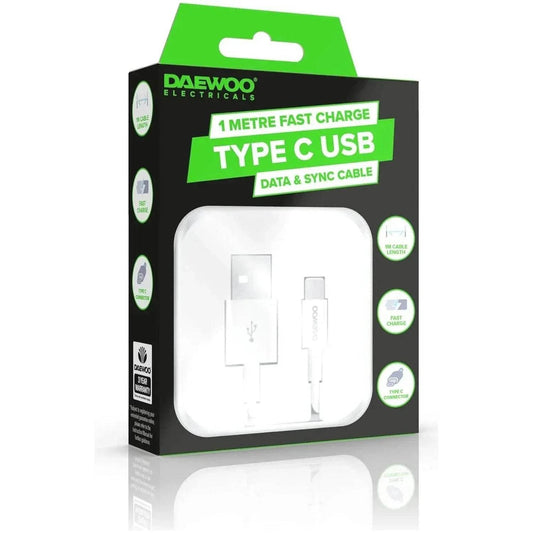 1 Metre USB-A to USB-C Fast Charge Cable Daewoo - Cloud Nine Stores