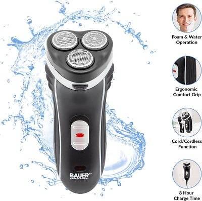 Bauer Professional Men's Electric Shaver / 3 Flexible Rotary Heads - Cloud Nine Stores