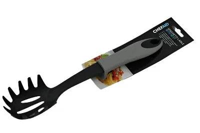 Chef Aid Spaghetti Spoon with Rest, Black/White - Cloud Nine Stores