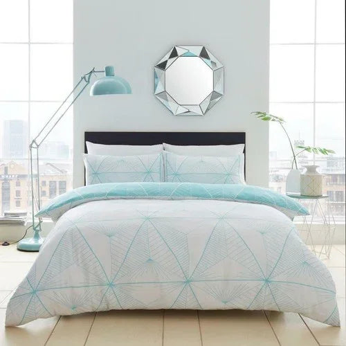 PRINTED DUVET SET ZANDER AQUA - King Size