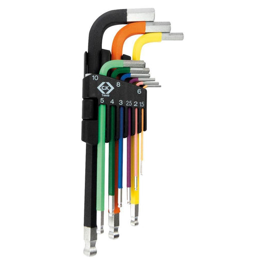 CK Tools T4449 Coloured Ball End Hexagon Key Clip Set 9 pcs - Cloud Nine Stores