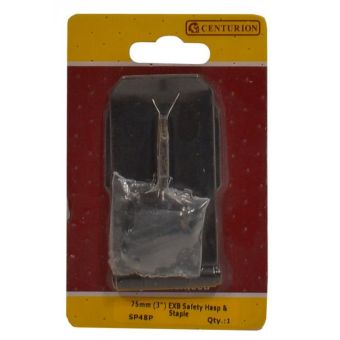 CENTURION Safety Hasp and Staples, Epoxy Black, 75mm Cloud Nine Stores