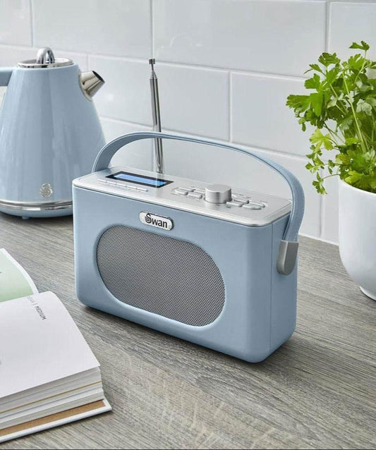 Swan Retro Dab Bluetooth Radio - Blue - Cloud Nine Stores