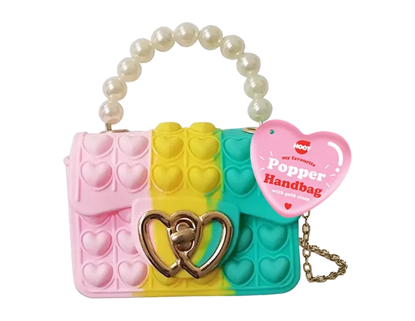 Popper Handbag With Gold Heart Clasp Cloud Nine Stores