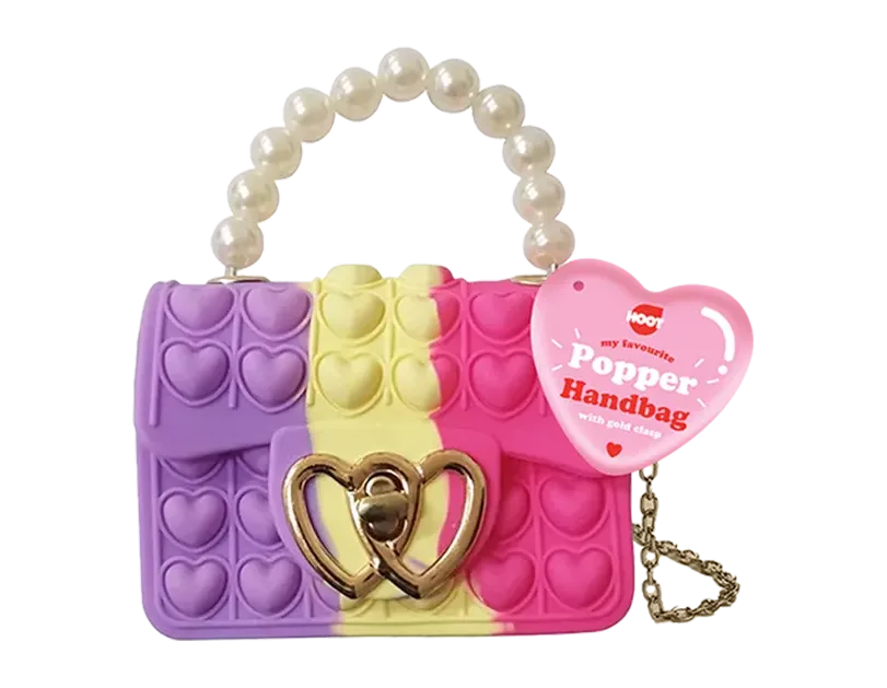 Popper Handbag With Gold Heart Clasp Cloud Nine Stores
