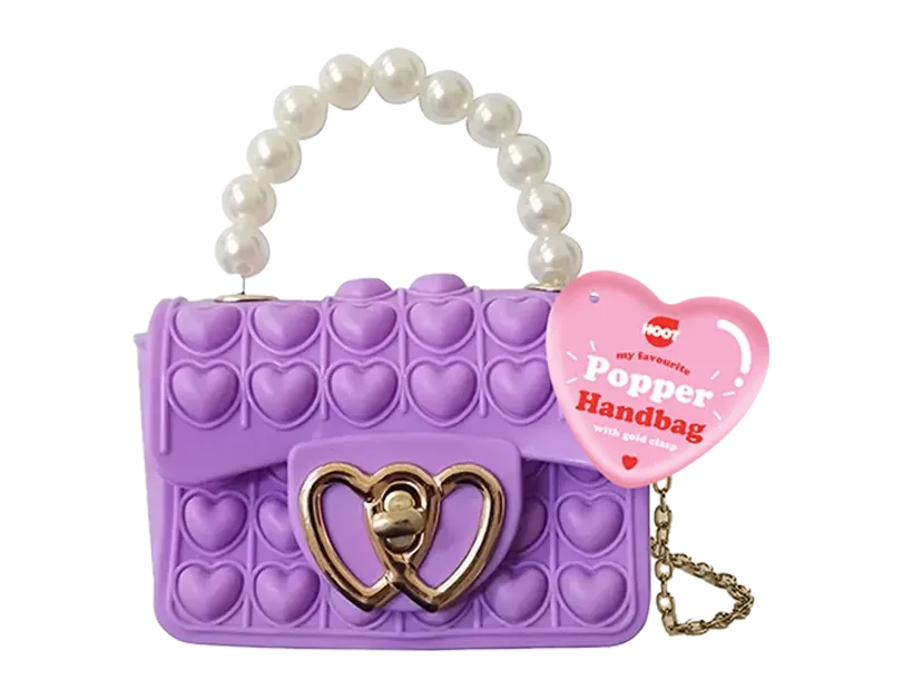 Popper Handbag With Gold Heart Clasp Cloud Nine Stores