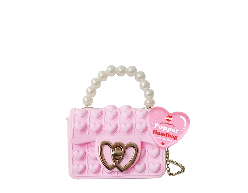 Popper Handbag With Gold Heart Clasp