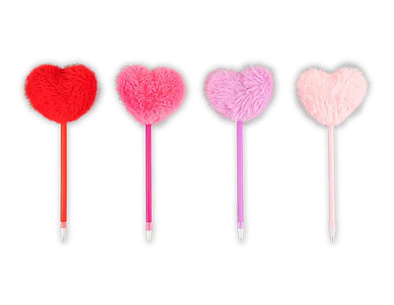 Valentine's Pompom Heart Ball Pen