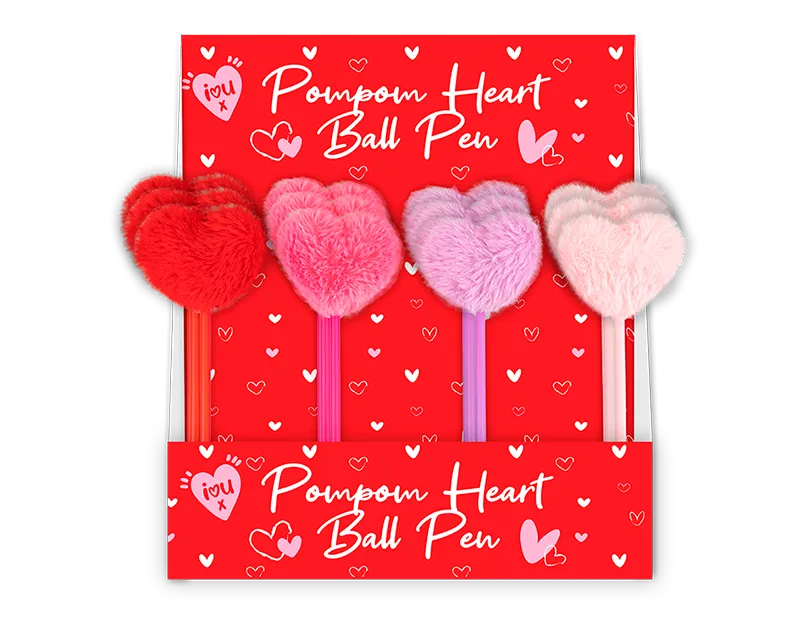 Valentine's Pompom Heart Ball Pen Cloud Nine Stores