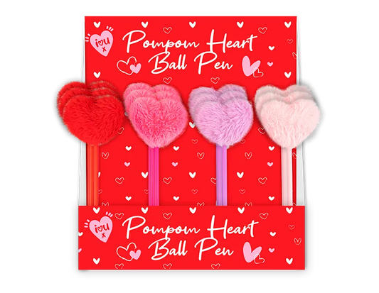 Valentine's Pompom Heart Ball Pen