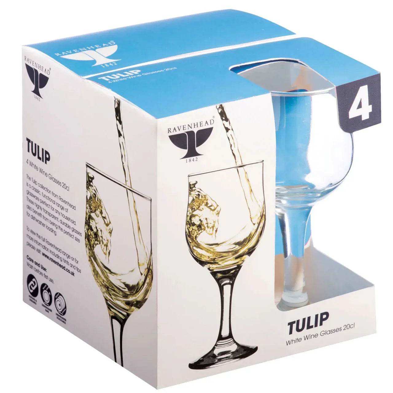 Ravenhead Tulip White Wine Glasses - Pack of 4 - Cloud Nine Stores