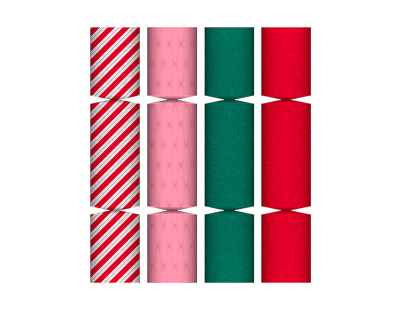 Candy Cane Glittered Luxury Crackers 14" 6pk - Cloud Nine Stores