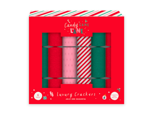 Candy Cane Glittered Luxury Crackers 14" 6pk - Cloud Nine Stores